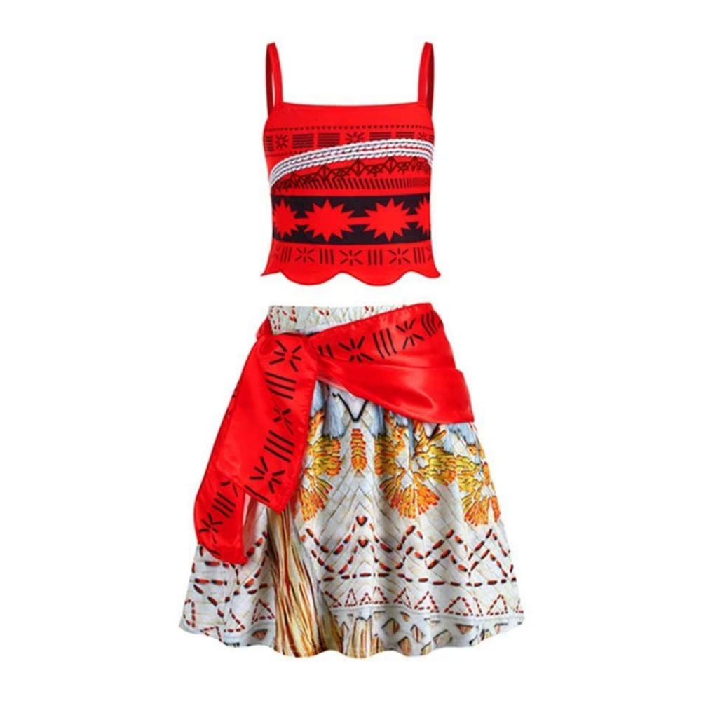 Moana Costume 4T – 5T Girls Halloween Dress with Necklace Disney Princess Dress - Picture 2 of 11